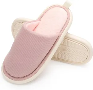 Women's Memory Foam House Slippers Cozy & Comfy Indoor Outdoor Slip-on Shoes for Women