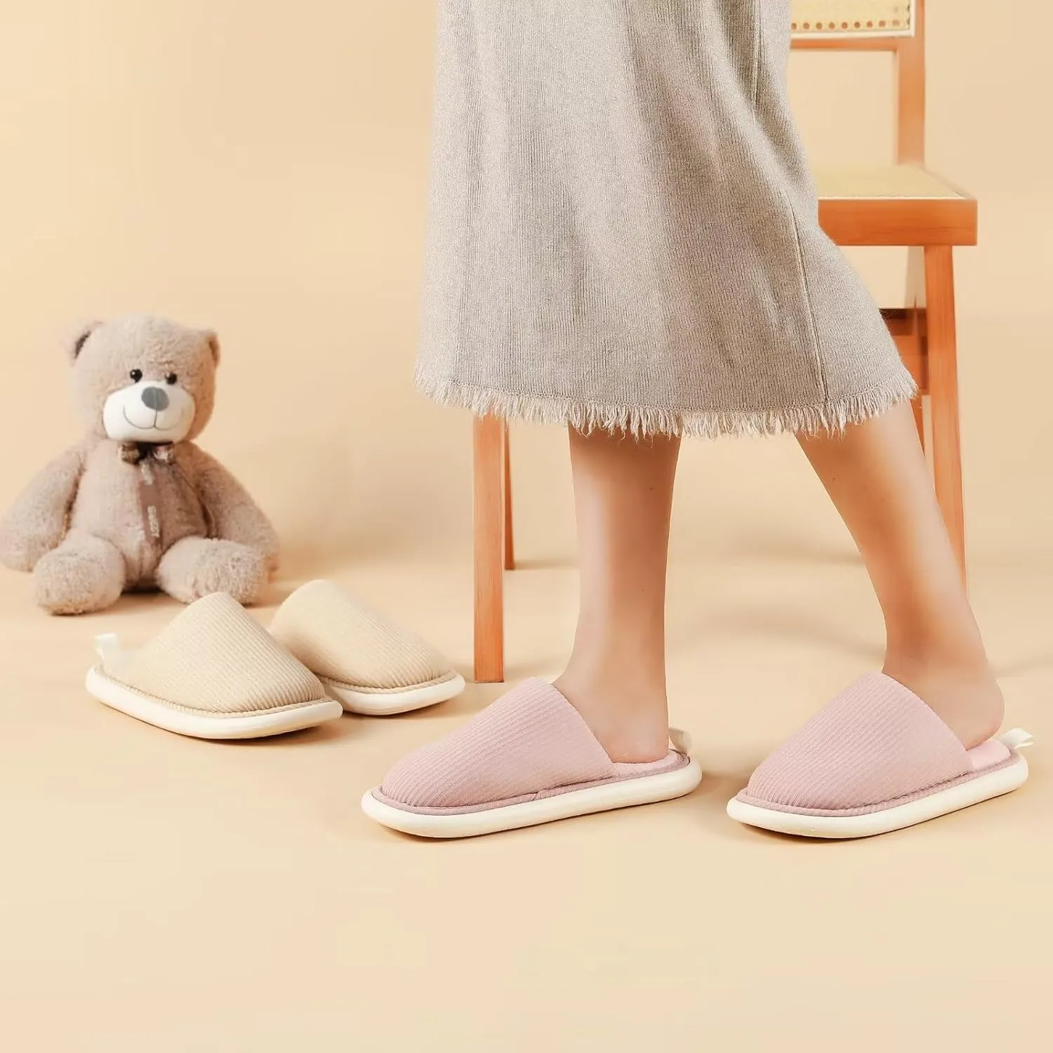 Women's Memory Foam House Slippers Cozy & Comfy Indoor Outdoor Slip-on Shoes for Women