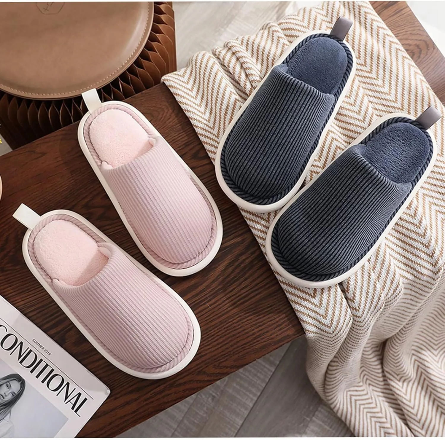 Women's Memory Foam House Slippers Cozy & Comfy Indoor Outdoor Slip-on Shoes for Women