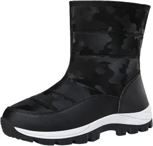 Women's Mid Calf Snow Boots Cold Proof Insulated Snow Boots Fleece Lined Winter Boots Comfort Boots for Women