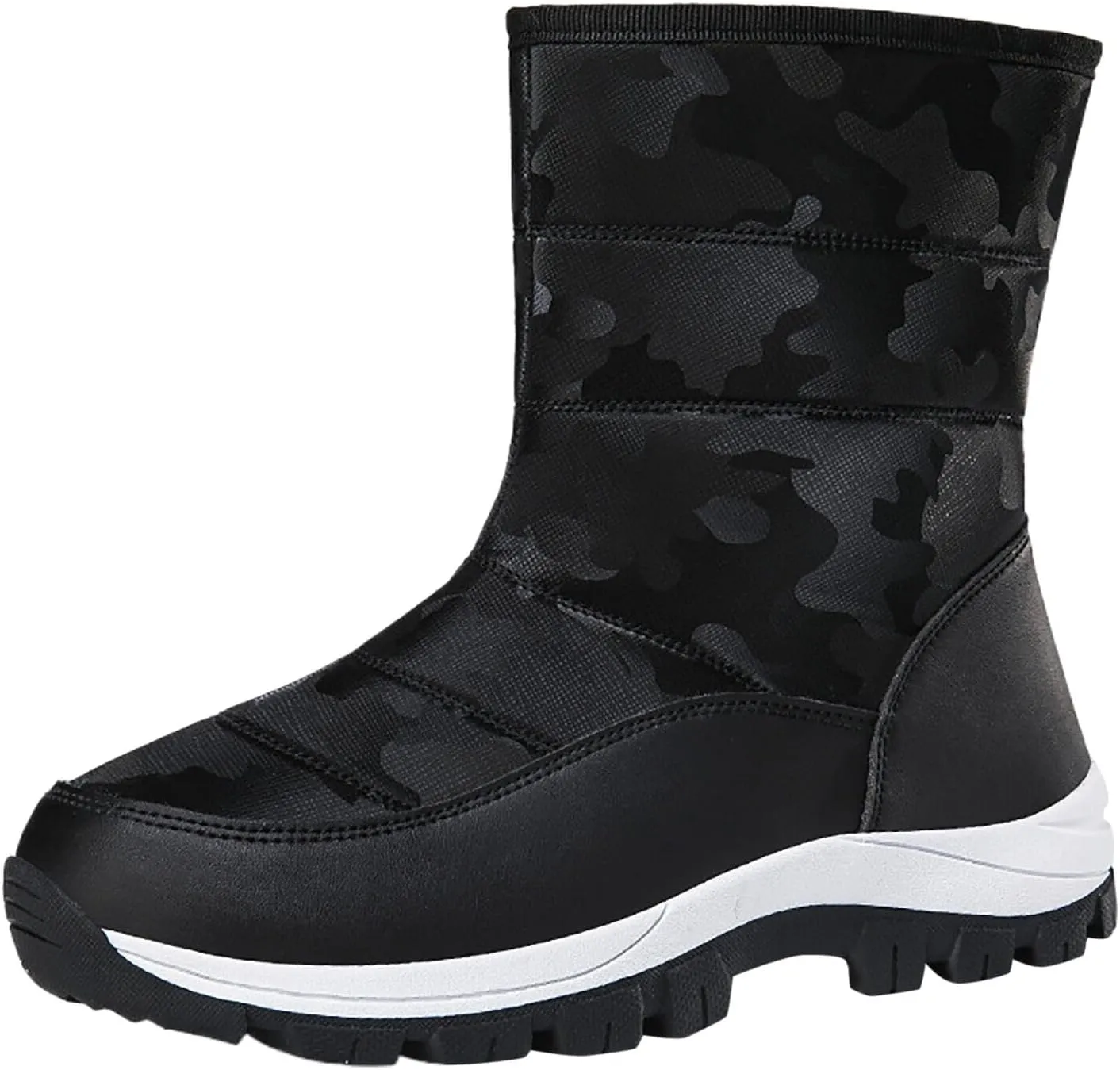 Women's Mid Calf Snow Boots Cold Proof Insulated Snow Boots Fleece Lined Winter Boots Comfort Boots for Women