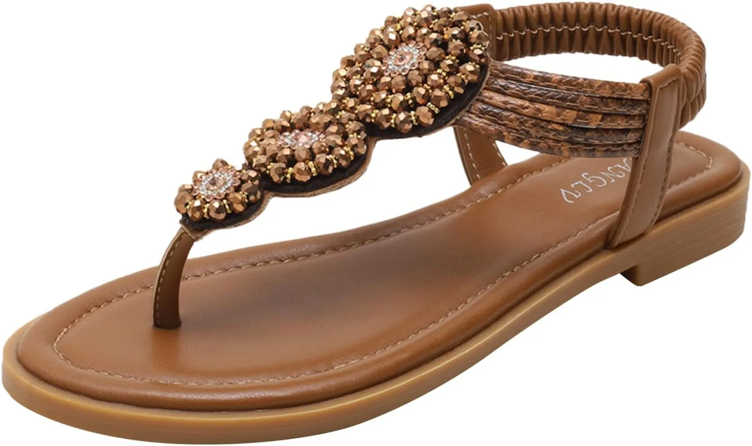 Womens Sandals, Women's Flower Sandals, Summer Flat Clip-Toe Sandals Strappy Retro Bohemian Sandals Wedding Travel Shoes