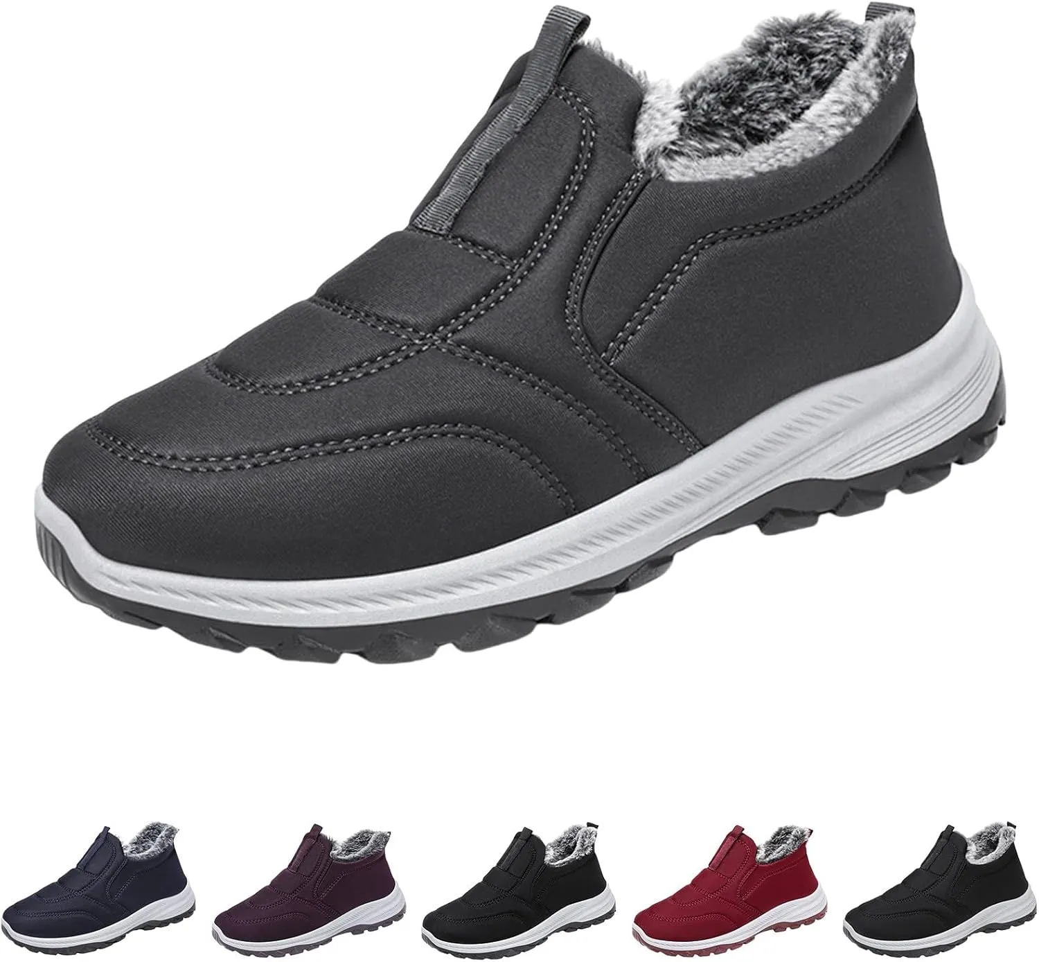 Women's Snow Boots Waterproof Slip On Womens Winter Warm Booties Comfy Outdoor Warm Shoes for Tennis Shoes Ankle Booties for Men Walking Hiking