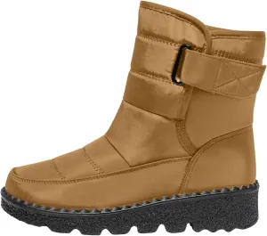 Womens Snow Boots Waterproof, Winter Snow Boots Lightweight Warm Faux Fur Lined Mid-Calf Booties Outdoor Booties Comfortable Furry Mid Calf Warm Shoes for Women