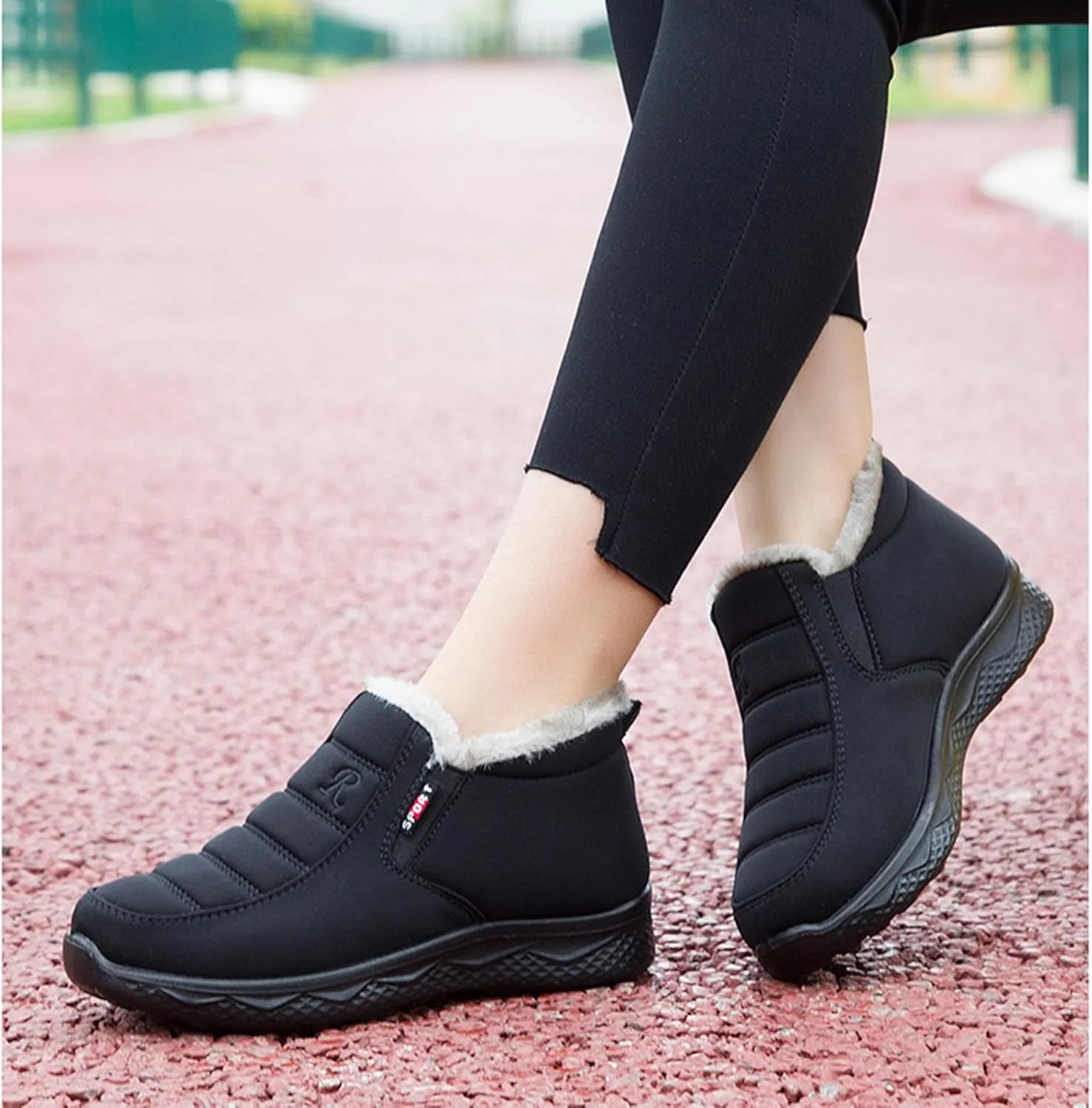 Women's Warm Fur Lined Snow Boots Waterproof Ankle Boots Outdoor Booties Comfortable Winter Shoes for Women