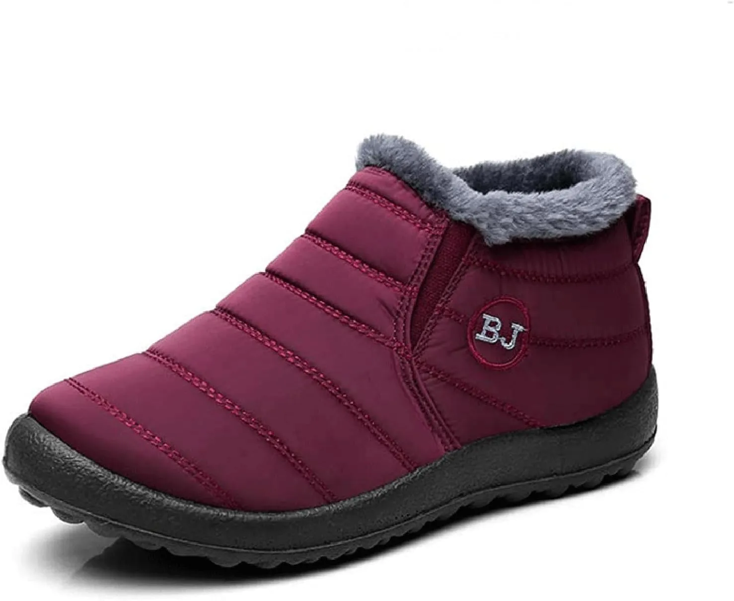 Women's Warm Fur Lined Snow Boots Waterproof Ankle Boots Outdoor Booties Comfortable Winter Shoes for Women