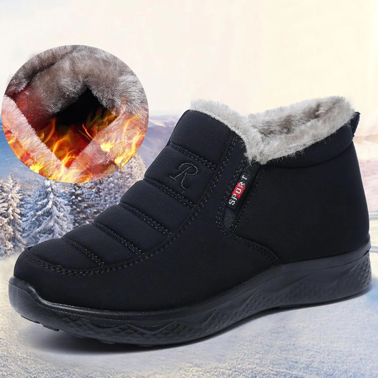 Women's Warm Fur Lined Snow Boots Waterproof Ankle Boots Outdoor Booties Comfortable Winter Shoes for Women