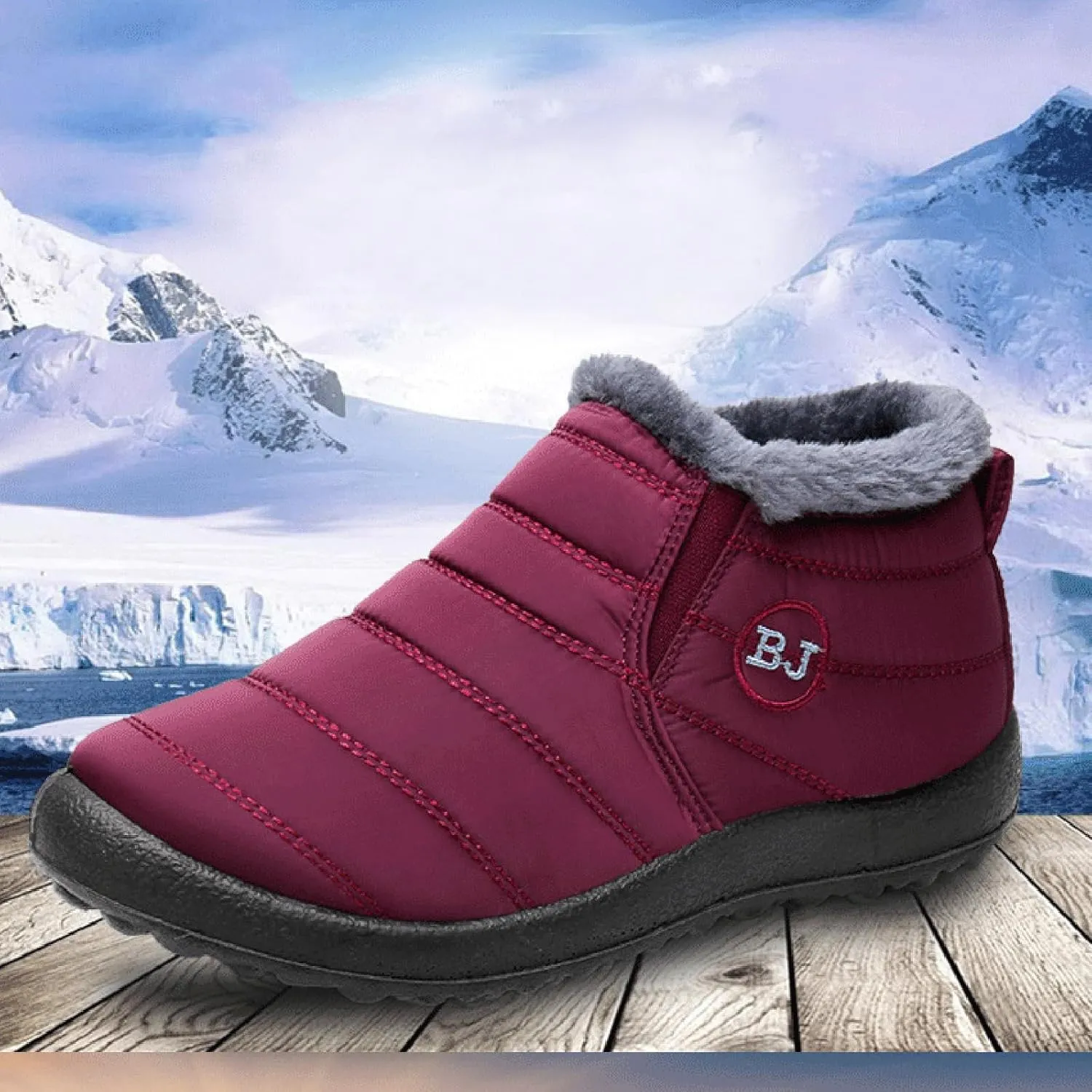 Women's Warm Fur Lined Snow Boots Waterproof Ankle Boots Outdoor Booties Comfortable Winter Shoes for Women