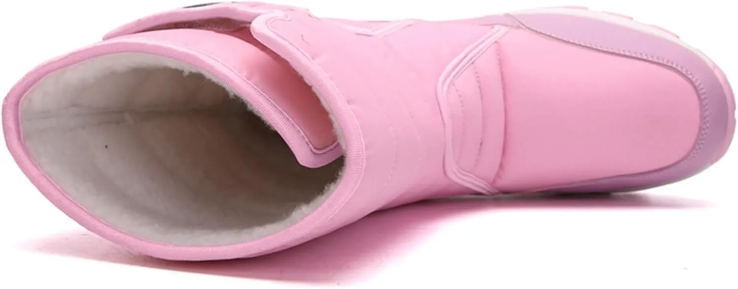 Women's Waterproof Snow Boot Fur Lined Boots Mid Calf Boots Anti-Slip Warm Boots Winter Boots Wide Width Ski Boots