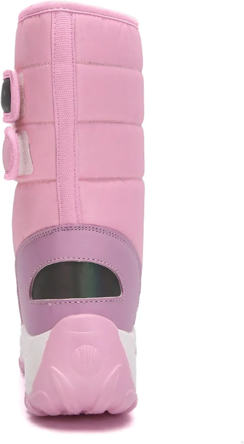 Women's Waterproof Snow Boot Fur Lined Boots Mid Calf Boots Anti-Slip Warm Boots Winter Boots Wide Width Ski Boots