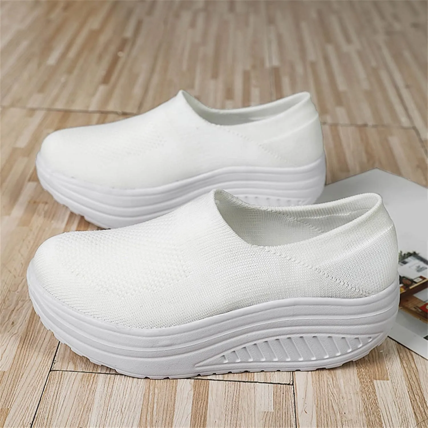 Womens White Sneakers Casual Wide Zapato Antiderrapante Mujer Womens Slip On Athletic Shoes Wide Width Women Sneakers Size 6 Wide Zapatillas De Mujer Con Tacon