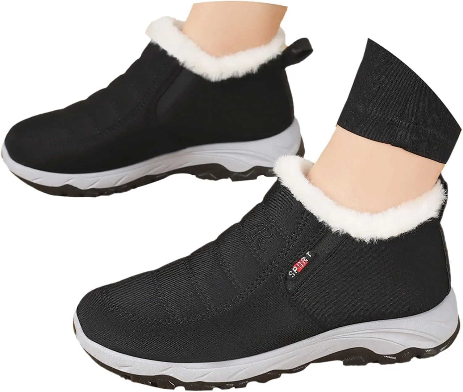Women's Winter Boots Warm Faux Lined Ladies Snow Boots Fashion Mid Leather Boots Lace Up Insulated Women S Boots Winter
