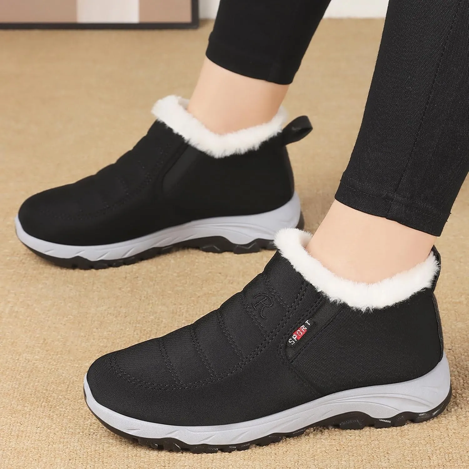 Women's Winter Boots Warm Faux Lined Ladies Snow Boots Fashion Mid Leather Boots Lace Up Insulated Women S Boots Winter
