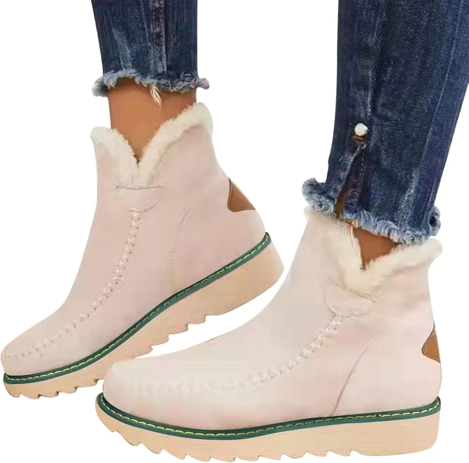 Womens Winter Boots Waterproof Adults Short Snow Boots Womens Winter Snow Boots with Warm Fur Lining Short Boot Women Winter Womens Rain Boots Men's Winter Booties