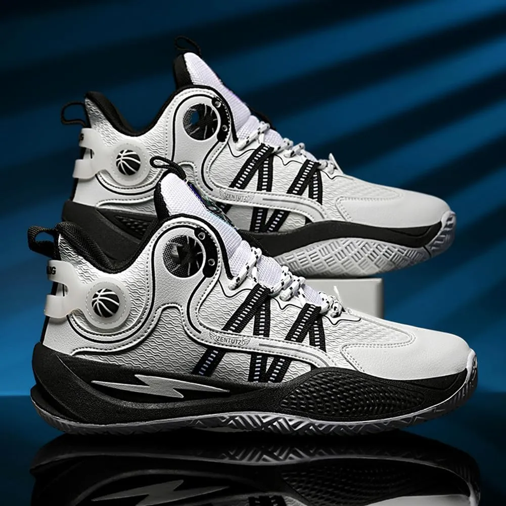 YAXE Unisex Basketball Shoes Breathable Anti Slip and Shock Absorption Training Sneakers for Youth